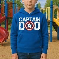 Captain Dad Super Hero Father's Day Kids Hoodie thumb 2