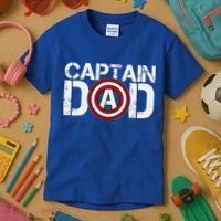 Captain Dad Super Hero Father's Day Kids T-Shirt thumb 3