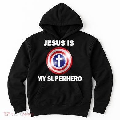 Captain Jesus Is My Superhero Cross Logo Hoodie