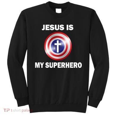 Captain Jesus Is My Superhero Cross Logo Sweatshirt