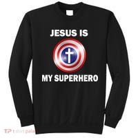 Captain Jesus Is My Superhero Cross Logo Sweatshirt thumb 0