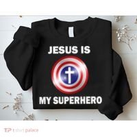 Captain Jesus Is My Superhero Cross Logo Sweatshirt thumb 2