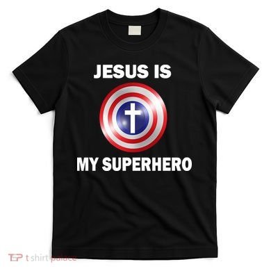 Captain Jesus Is My Superhero Cross Logo T-Shirt