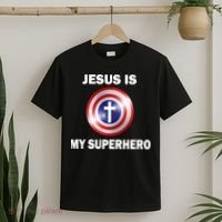 Captain Jesus Is My Superhero Cross Logo T-Shirt thumb 2