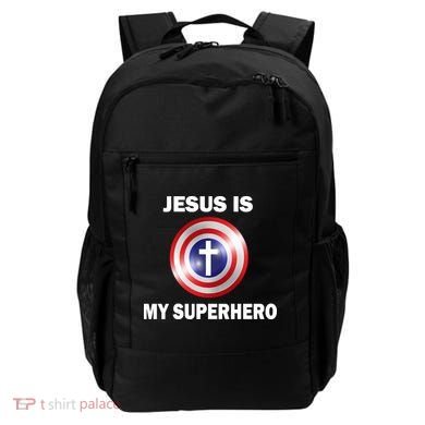 Captain Jesus Is My Superhero Cross Logo Backpack