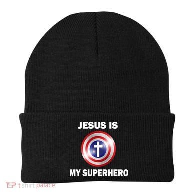Captain Jesus Is My Superhero Cross Logo Beanie