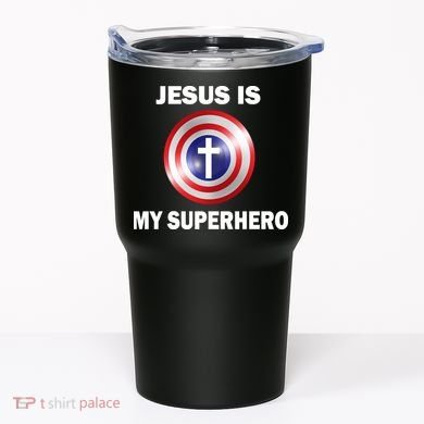Captain Jesus Is My Superhero Cross Logo Tumbler