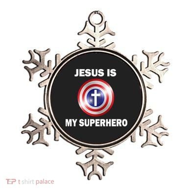 Captain Jesus Is My Superhero Cross Logo Ornament