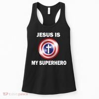 Captain Jesus Is My Superhero Cross Logo Women's Tank Top thumb 0