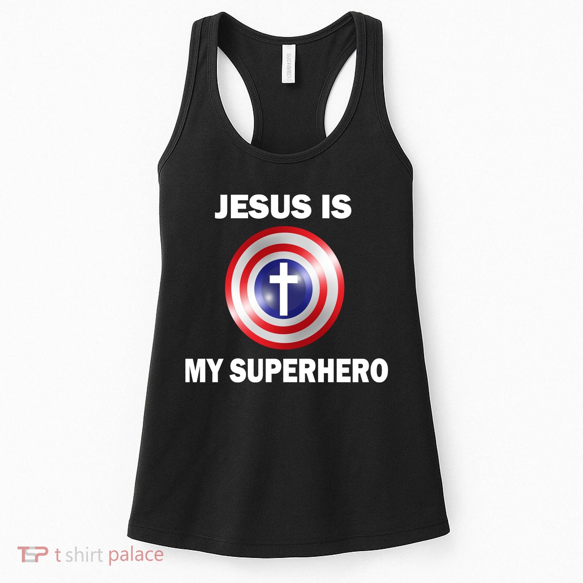 Captain Jesus Is My Superhero Cross Logo Women's Tank Top