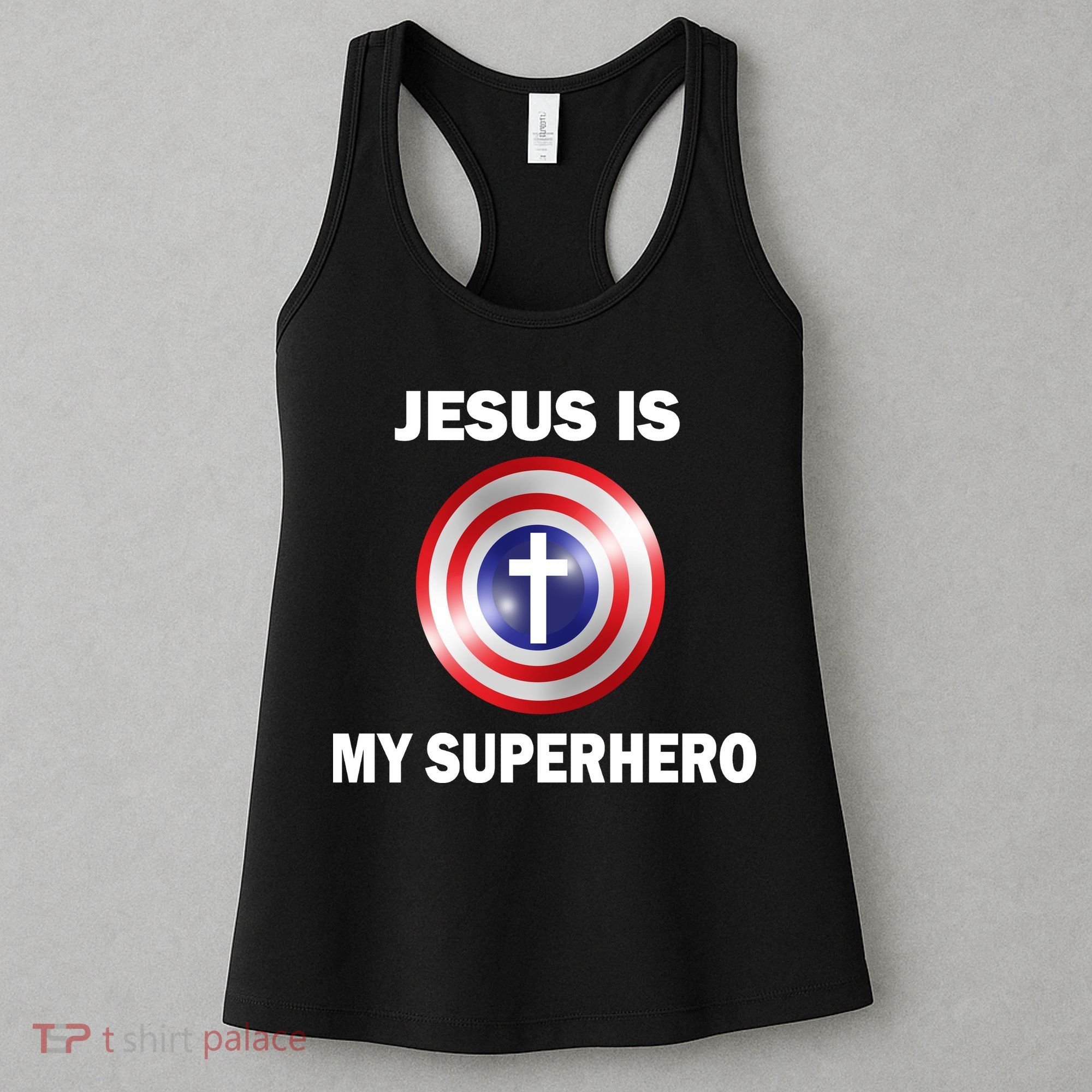 Captain Jesus Is My Superhero Cross Logo Women's Tank Top