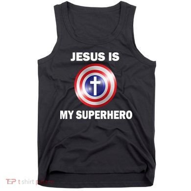 Captain Jesus Is My Superhero Cross Logo Tank Top
