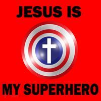Captain Jesus Is My Superhero Cross Logo Santa Hat thumb 1