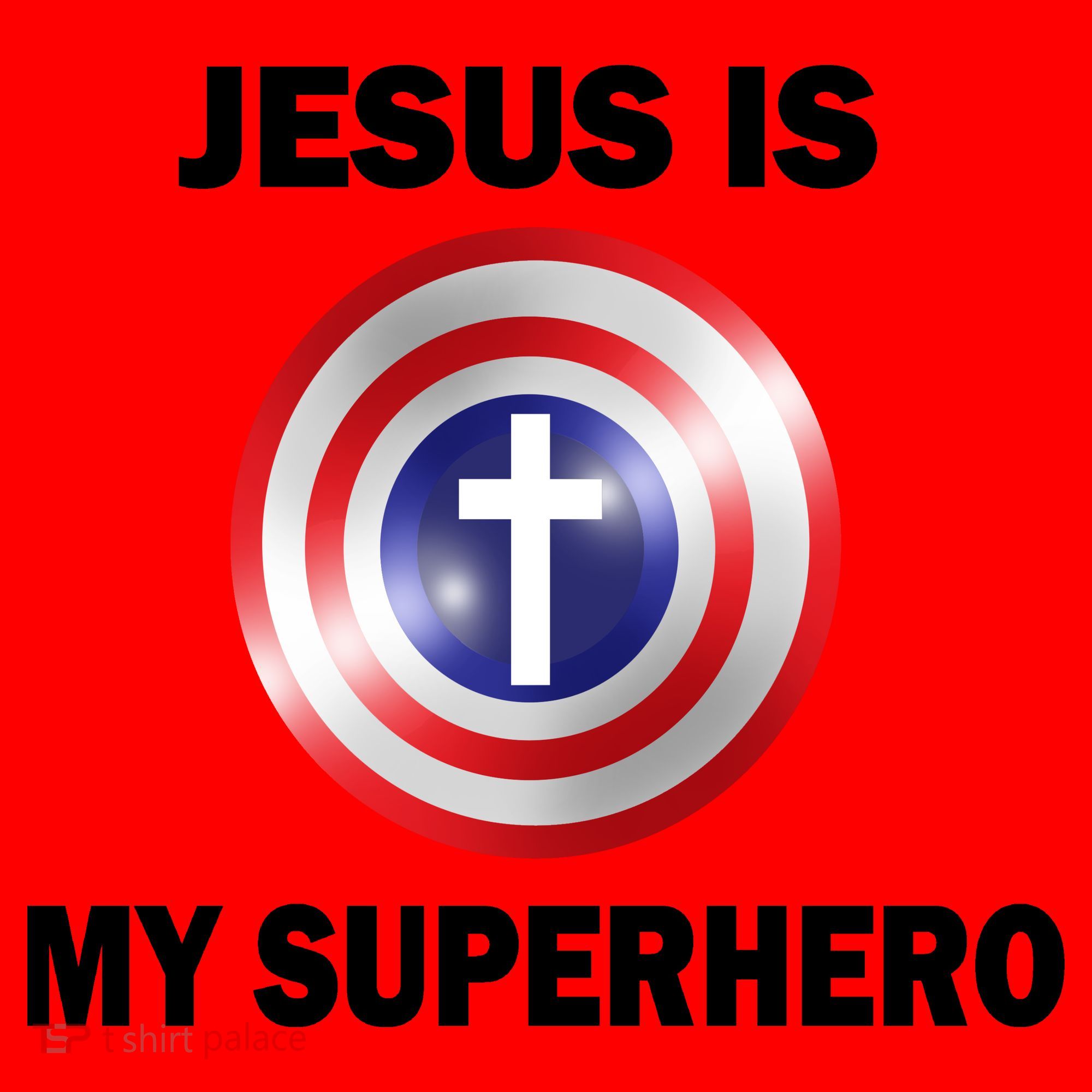 Captain Jesus Is My Superhero Cross Logo Santa Hat