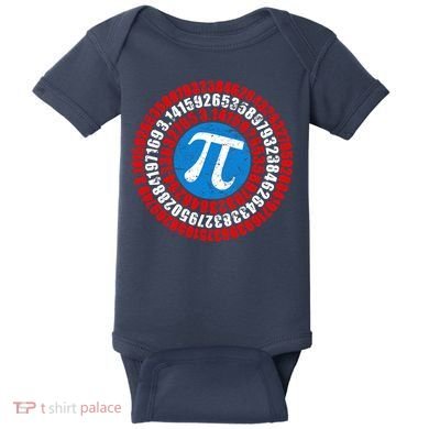 Captain Pi 3.14 Superhero Shield Baby Bodysuit