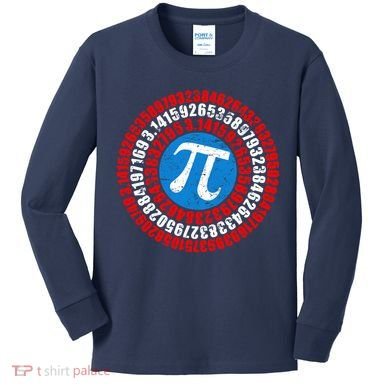 Captain Pi 3.14 Superhero Shield Kids Long Sleeve Shirt