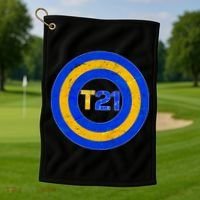 Captain T21 Shield - Down Syndrome Awareness Golf Towel thumb 1