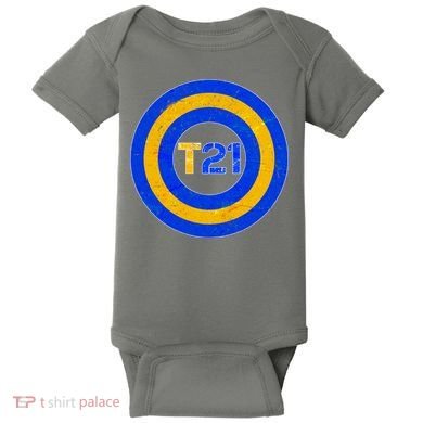 Captain T21 Shield - Down Syndrome Awareness Baby Bodysuit