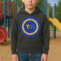 Captain T21 Shield - Down Syndrome Awareness Kids Hoodie thumb 2