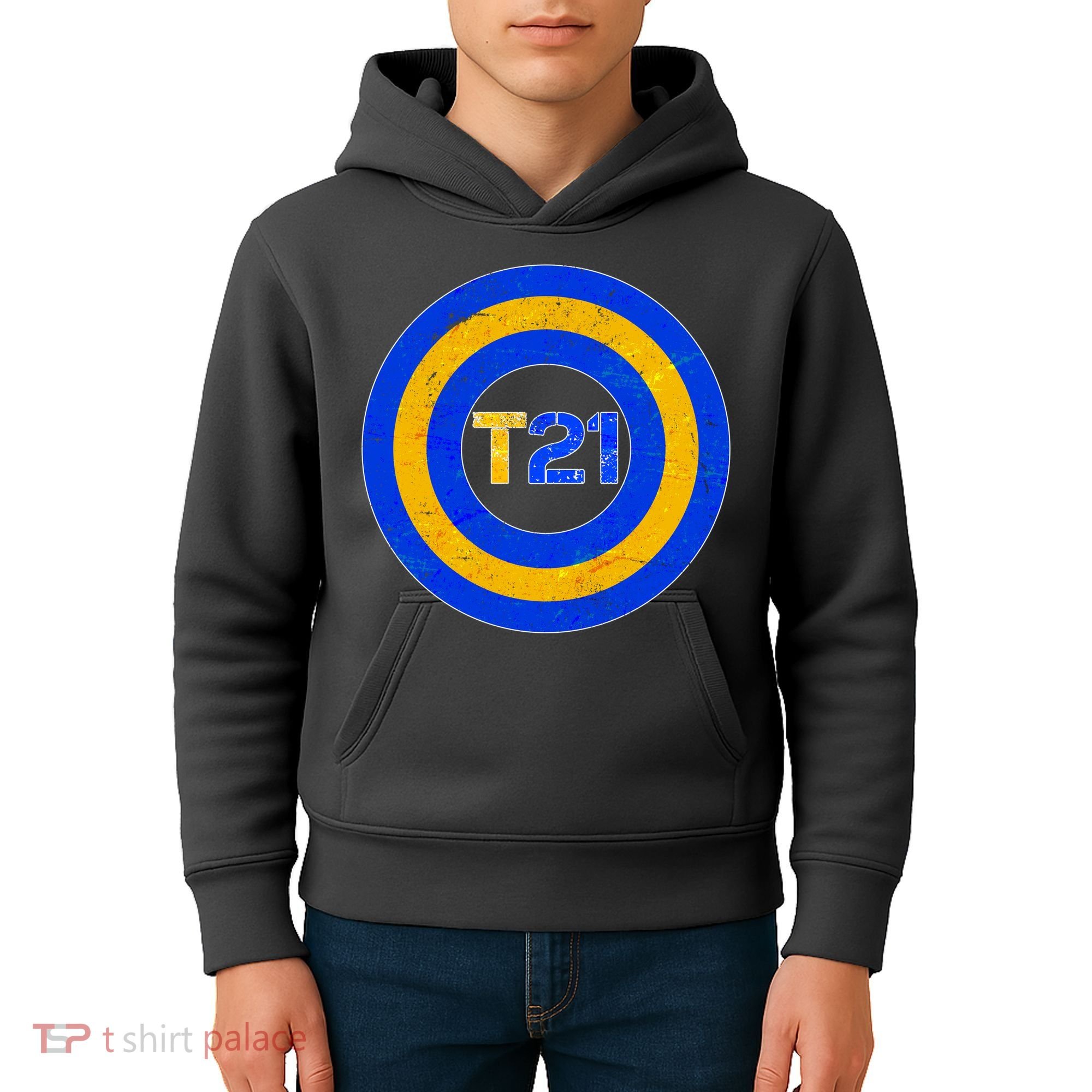 Captain T21 Shield - Down Syndrome Awareness Kids Hoodie