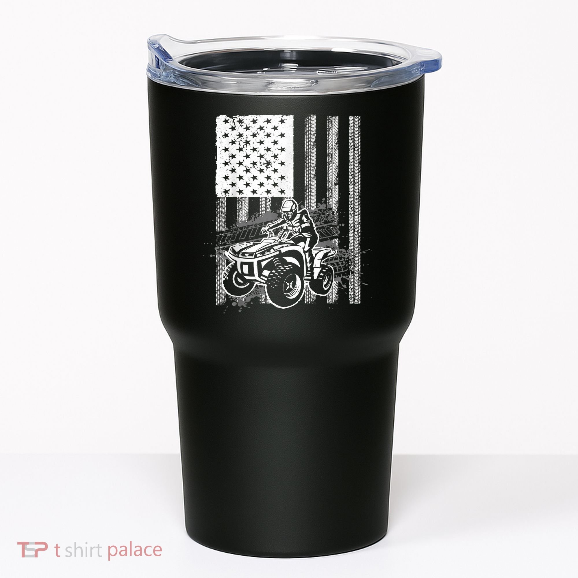 Cool ATV Quad Racing Squad USA Flag 4 Wheeler Tumbler