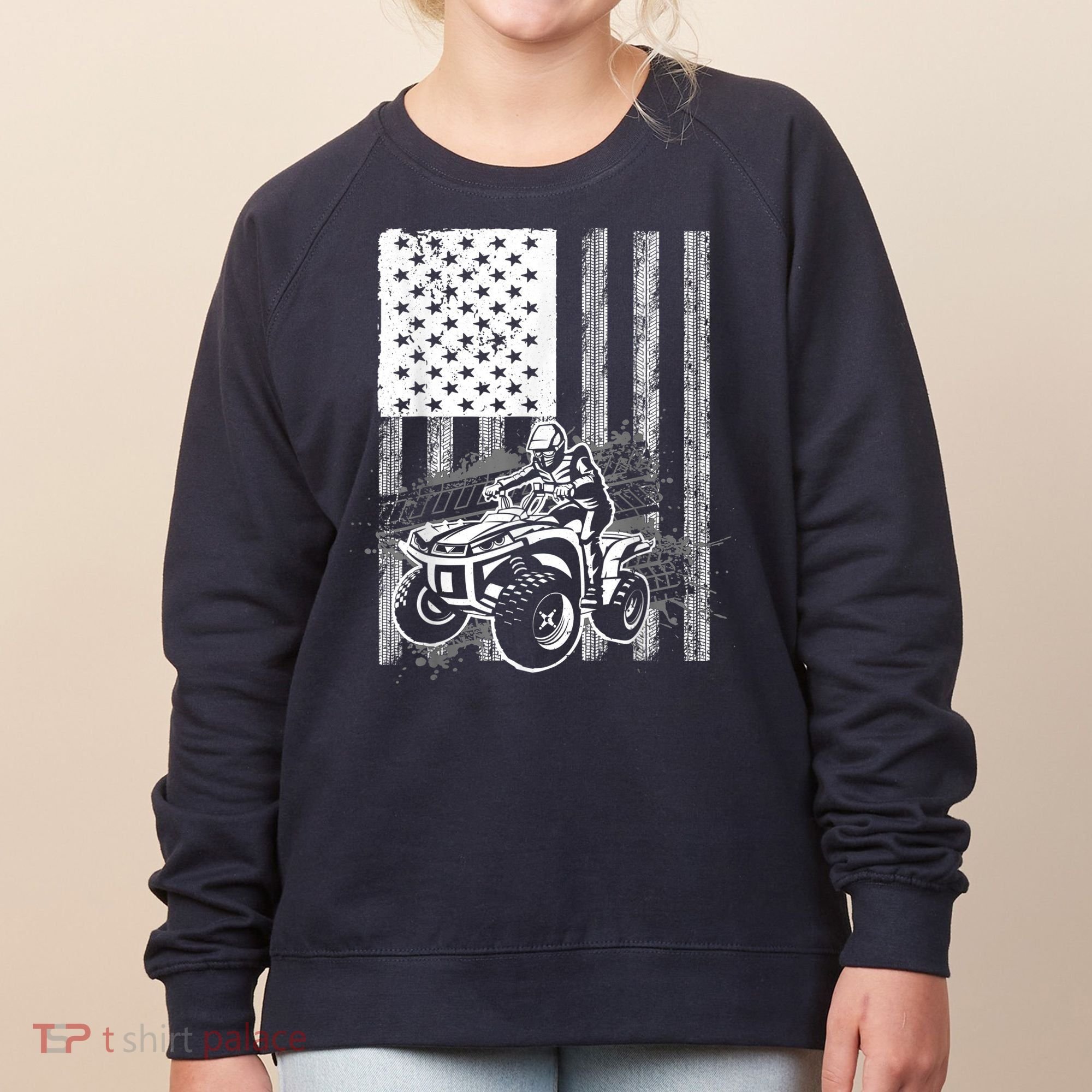 Cool ATV Quad Racing Squad USA Flag 4 Wheeler Women's Sweatshirt
