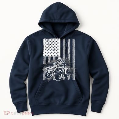 Cool ATV Quad Racing Squad USA Flag 4 Wheeler Hoodie