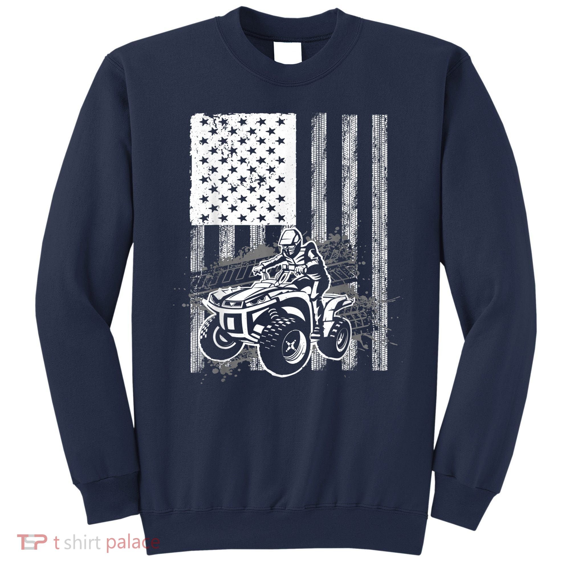 Cool ATV Quad Racing Squad USA Flag 4 Wheeler Sweatshirt
