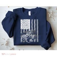 Cool ATV Quad Racing Squad USA Flag 4 Wheeler Sweatshirt thumb 2