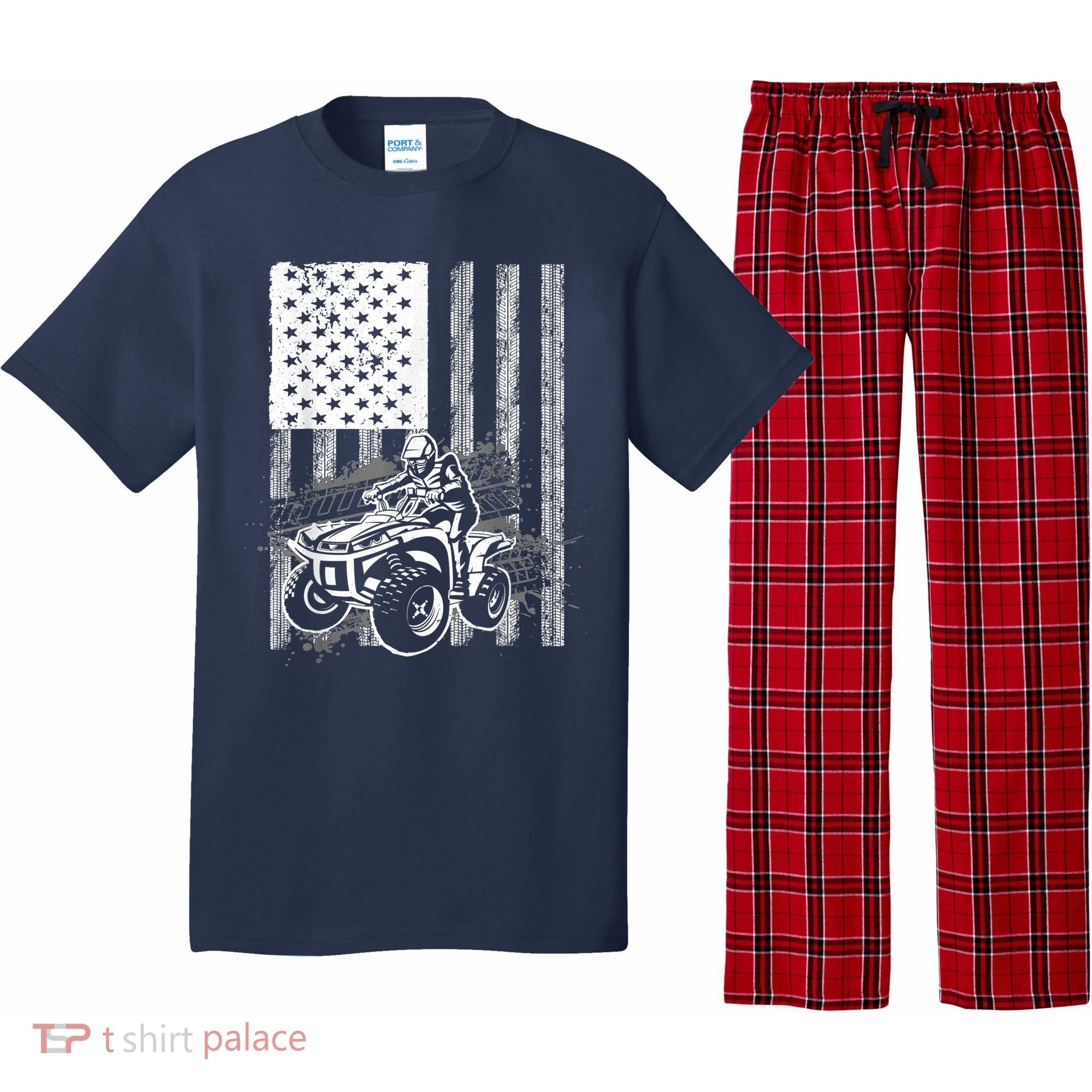 Cool ATV Quad Racing Squad USA Flag 4 Wheeler Pajama Set