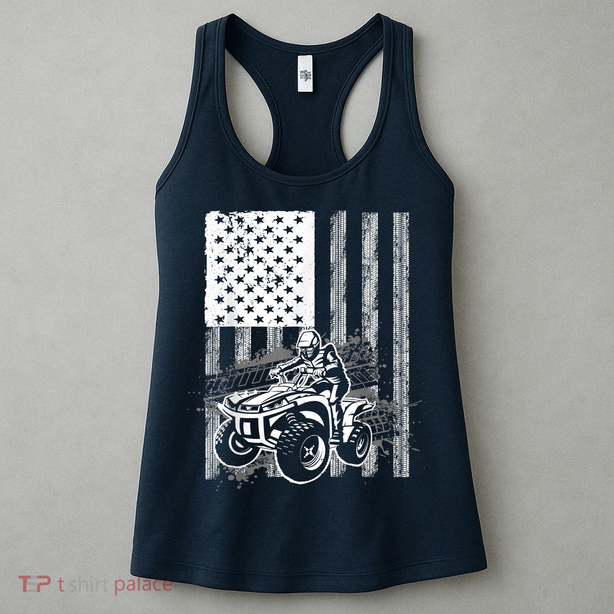 Cool ATV Quad Racing Squad USA Flag 4 Wheeler Women's Tank Top