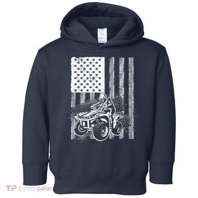 Cool ATV Quad Racing Squad USA Flag 4 Wheeler Toddler Hoodie