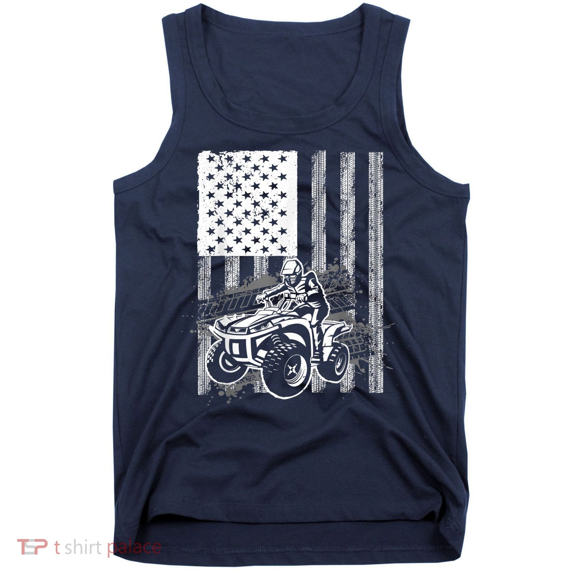 Cool ATV Quad Racing Squad USA Flag 4 Wheeler Tank Top