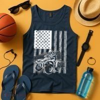 Cool ATV Quad Racing Squad USA Flag 4 Wheeler Tank Top thumb 4