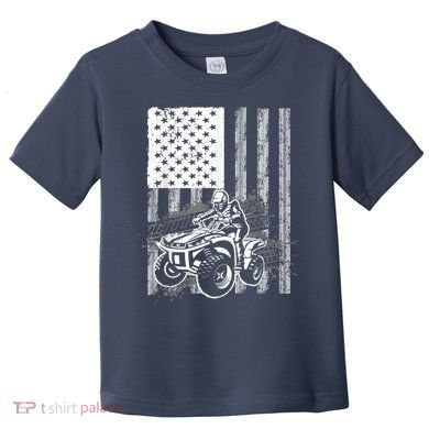 Cool ATV Quad Racing Squad USA Flag 4 Wheeler Toddler T-Shirt