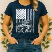 Cool ATV Quad Racing Squad USA Flag 4 Wheeler Women's T-Shirt thumb 2