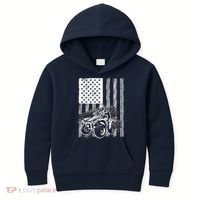 Cool ATV Quad Racing Squad USA Flag 4 Wheeler Kids Hoodie thumb 0