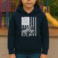 Cool ATV Quad Racing Squad USA Flag 4 Wheeler Kids Hoodie thumb 3