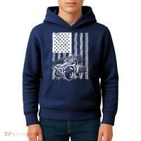 Cool ATV Quad Racing Squad USA Flag 4 Wheeler Kids Hoodie thumb 4