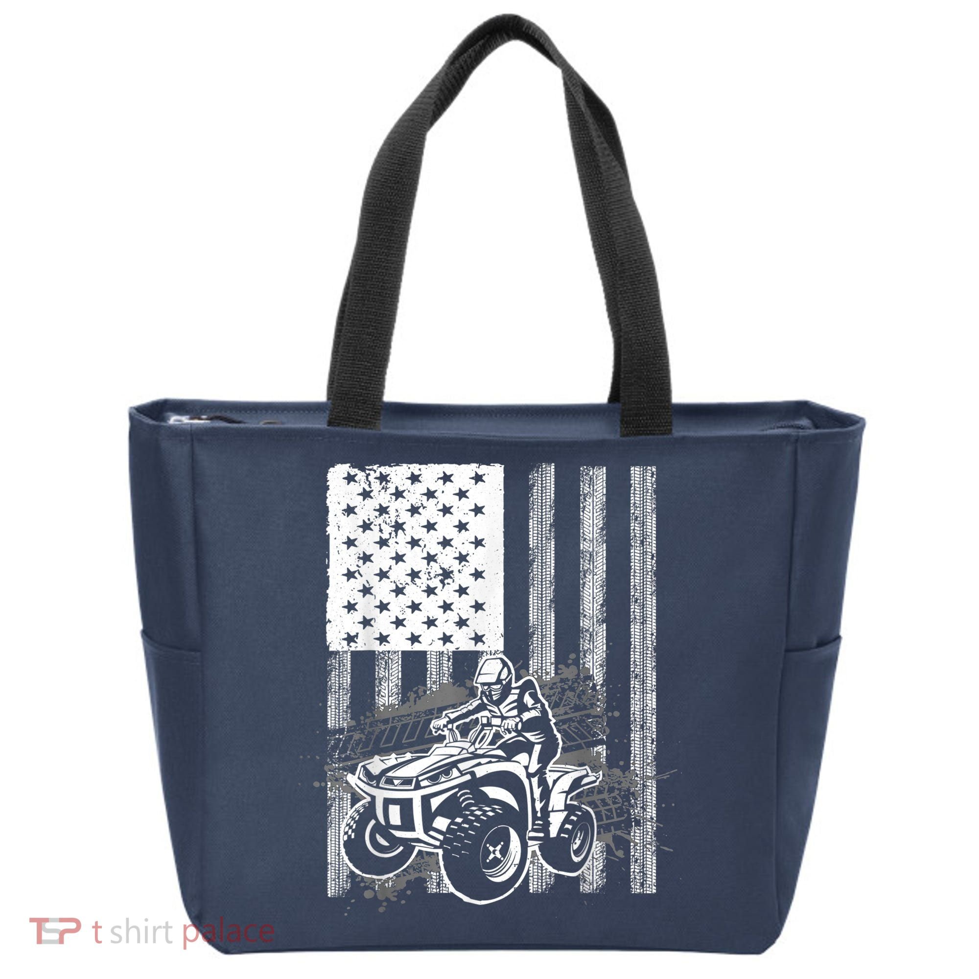 Cool ATV Quad Racing Squad USA Flag 4 Wheeler Tote Bag