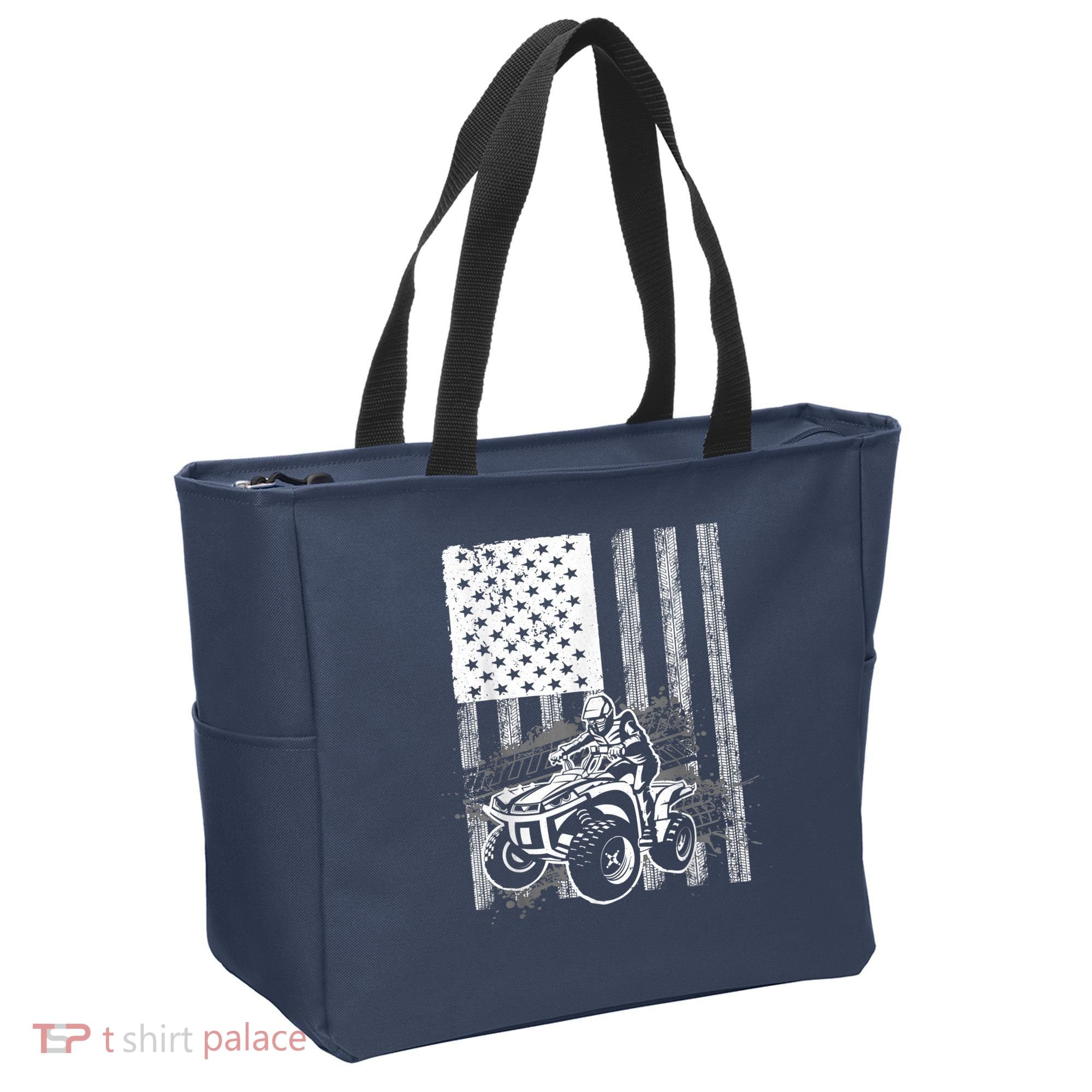 Cool ATV Quad Racing Squad USA Flag 4 Wheeler Tote Bag