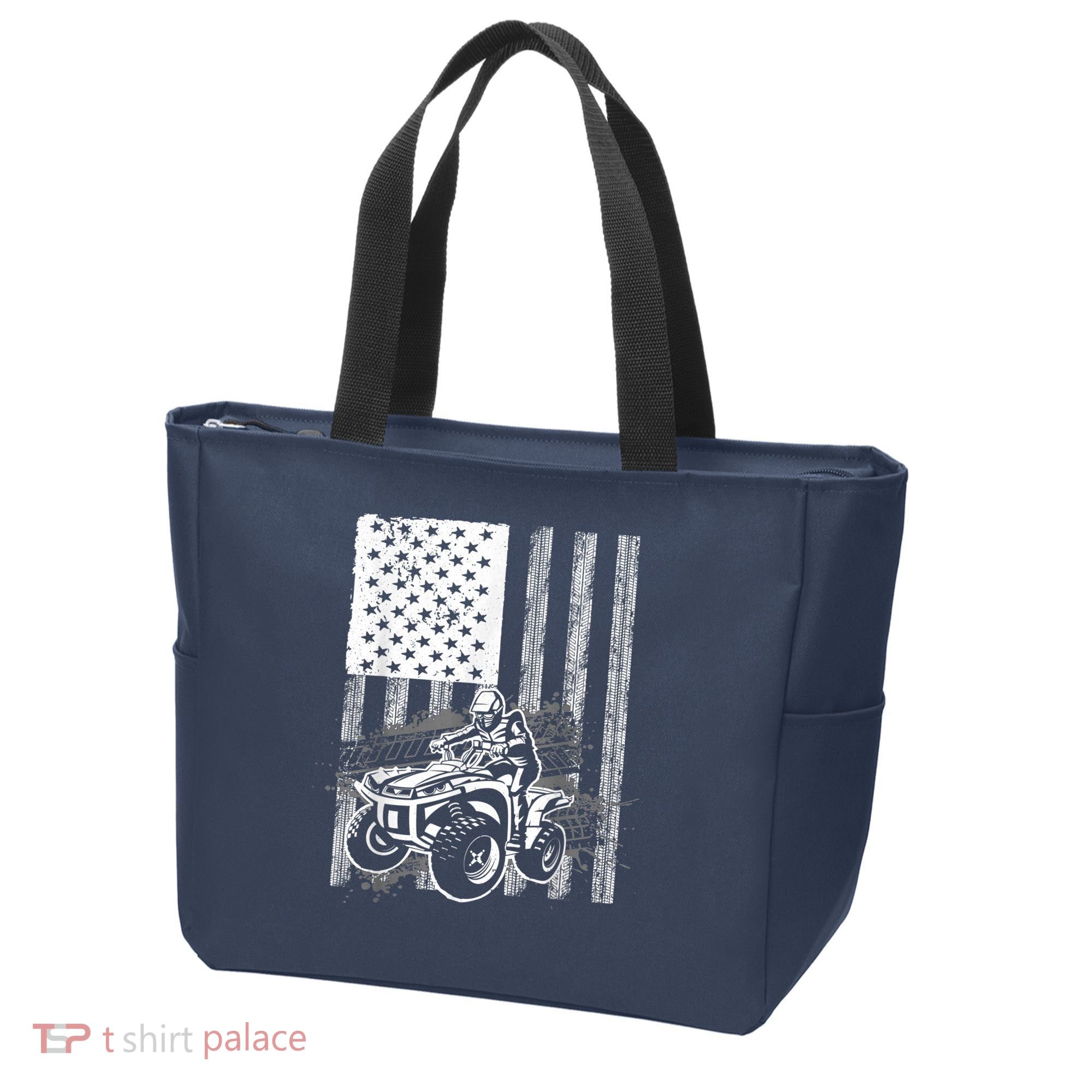 Cool ATV Quad Racing Squad USA Flag 4 Wheeler Tote Bag