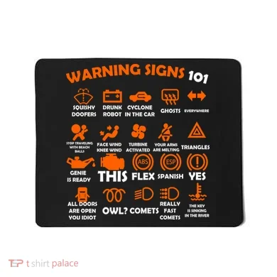 Car Warning Signs 101 Funny Mousepad