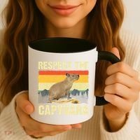 Capybara Art Rodent Animal Lover Capybara Coffee Mug thumb 3