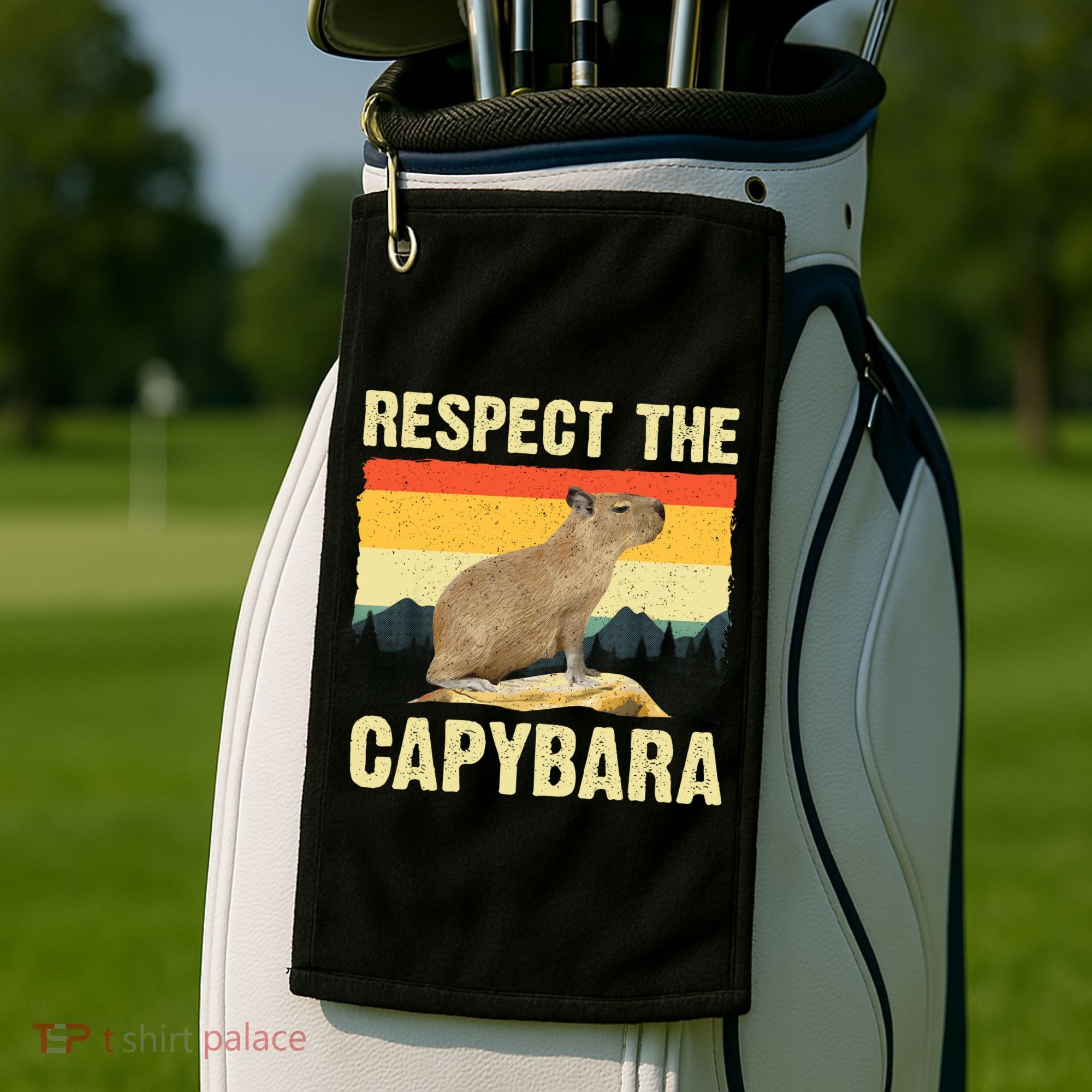 Capybara Art Rodent Animal Lover Capybara Golf Towel