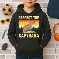 Capybara Art Rodent Animal Lover Capybara Kids Hoodie thumb 2