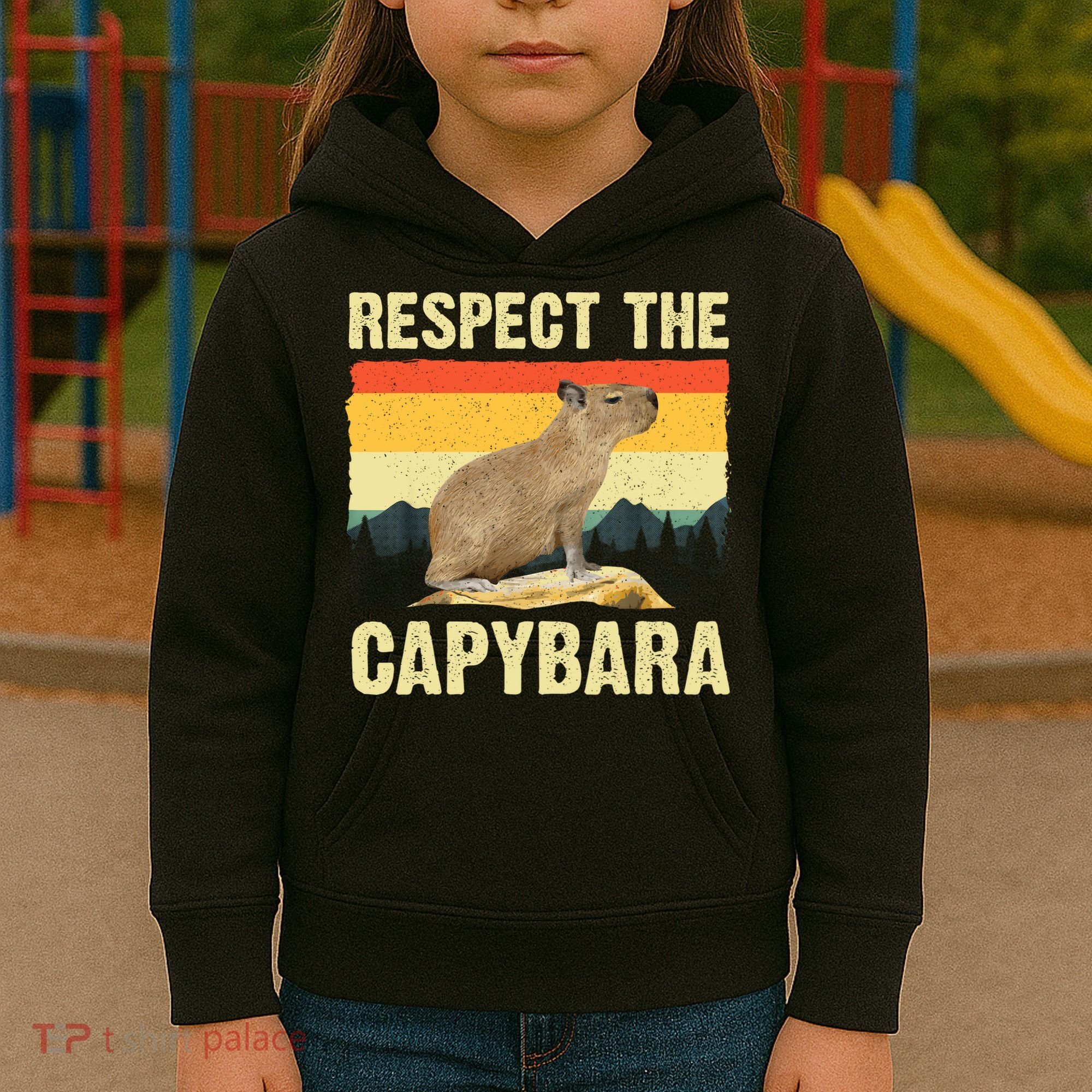 Capybara Art Rodent Animal Lover Capybara Kids Hoodie