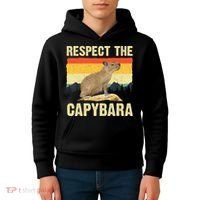 Capybara Art Rodent Animal Lover Capybara Kids Hoodie thumb 4