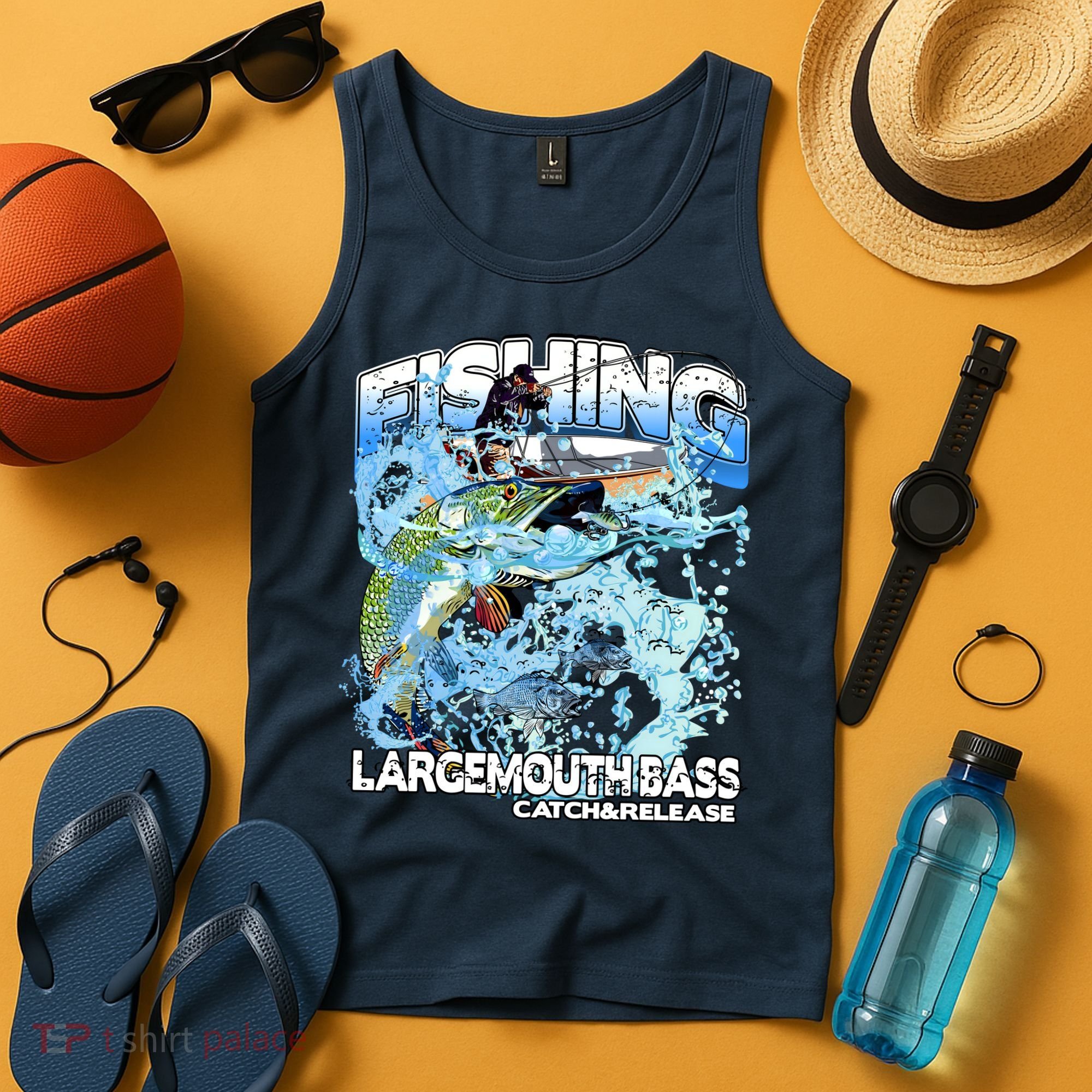 Catch And Release Largemouth Bass Fishing Tank Top