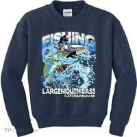 Catch And Release Largemouth Bass Fishing Kids Sweatshirt thumb 0